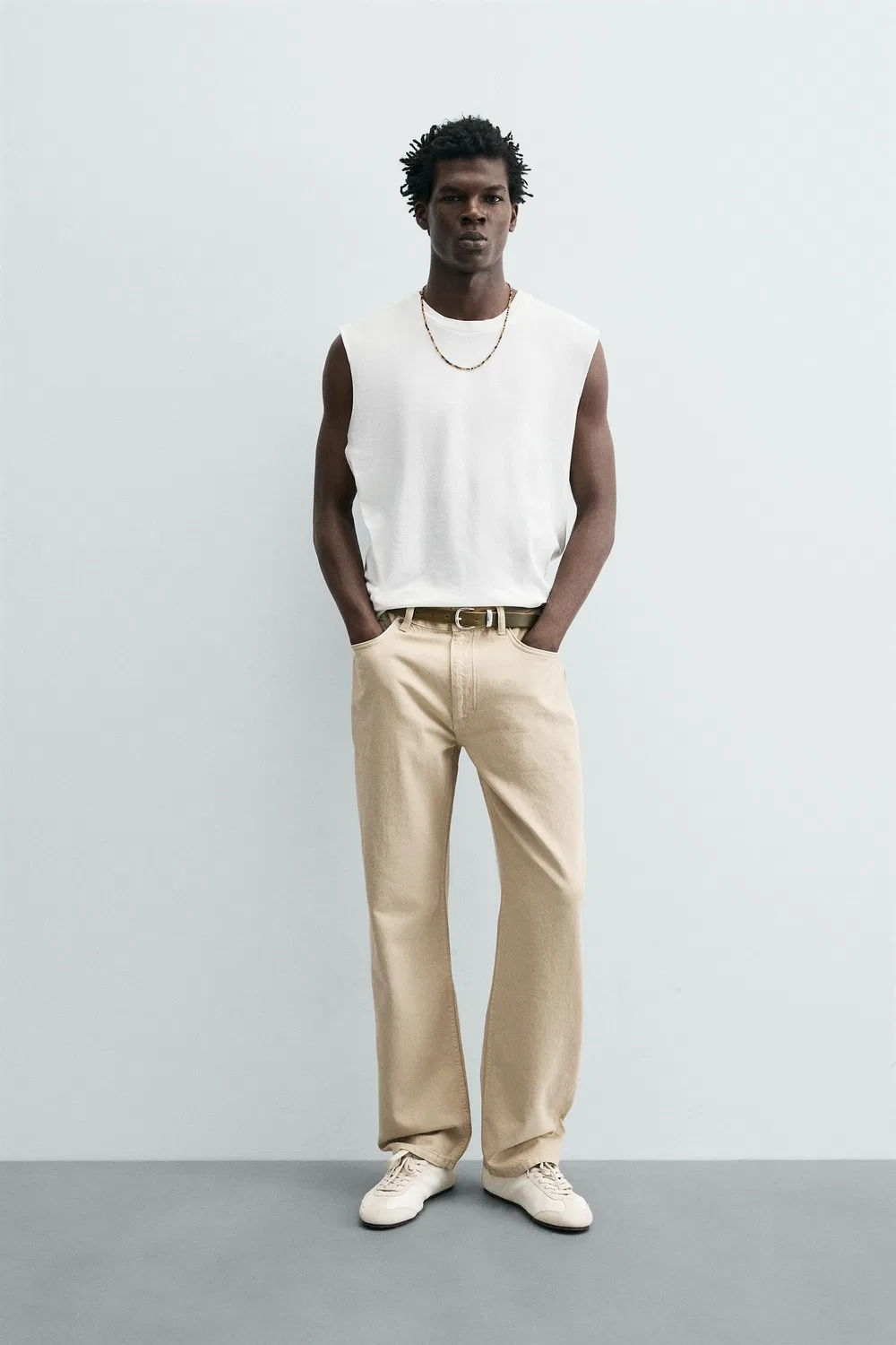 Легкая майка свободного кроя ZARA, White