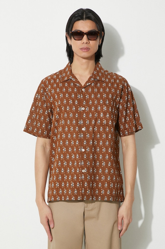 

Хлопковая рубашка Road Shirt Universal Works, коричневый