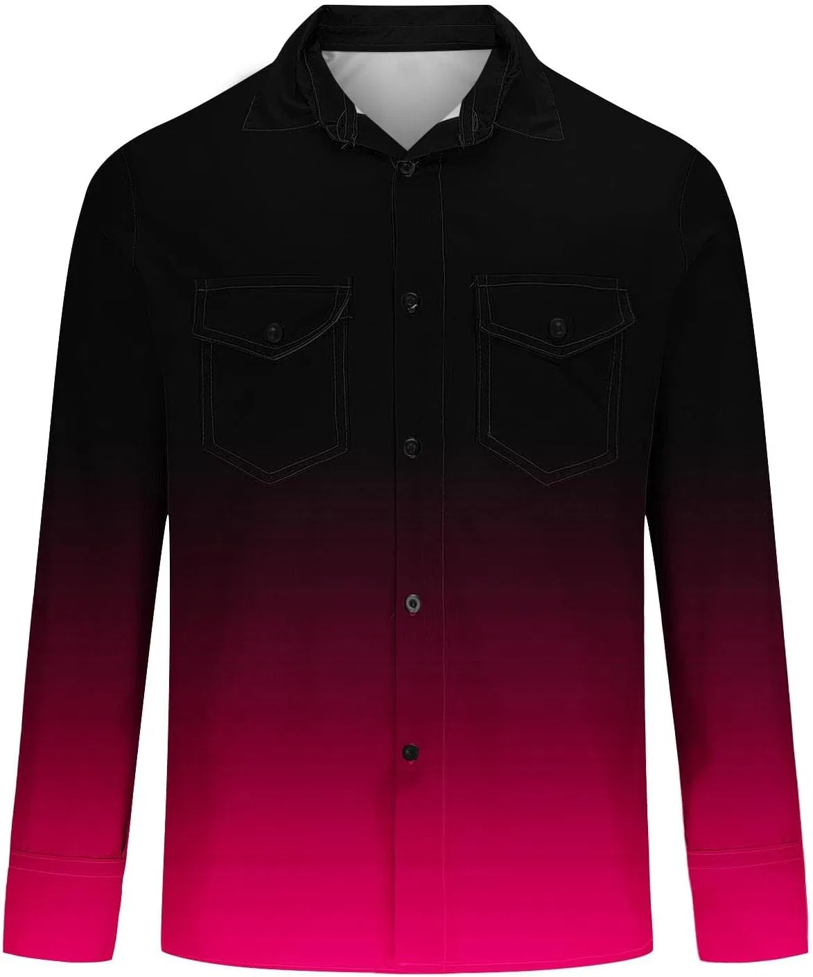 Мужская рубашка с двумя карманами градиентная Workwear, Hot Pink — фото 3