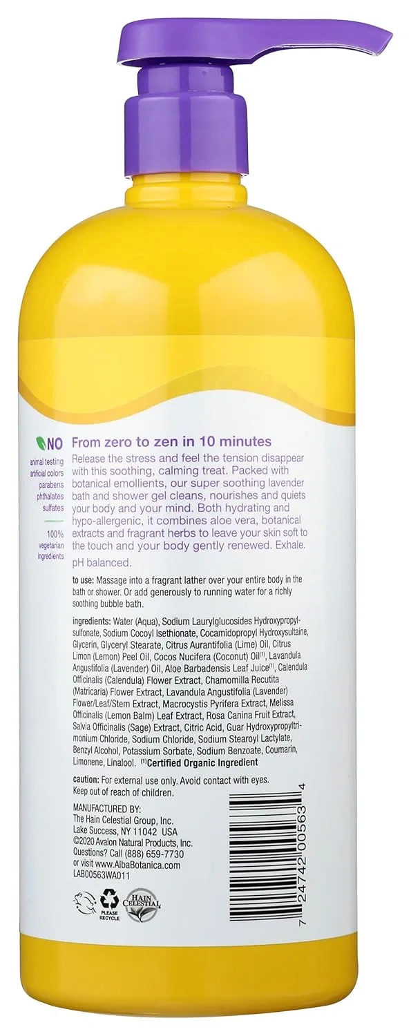 Гель для душа и ванны Highly Softening, French Lavender, Alba Botanica, 946 мл — фото 2