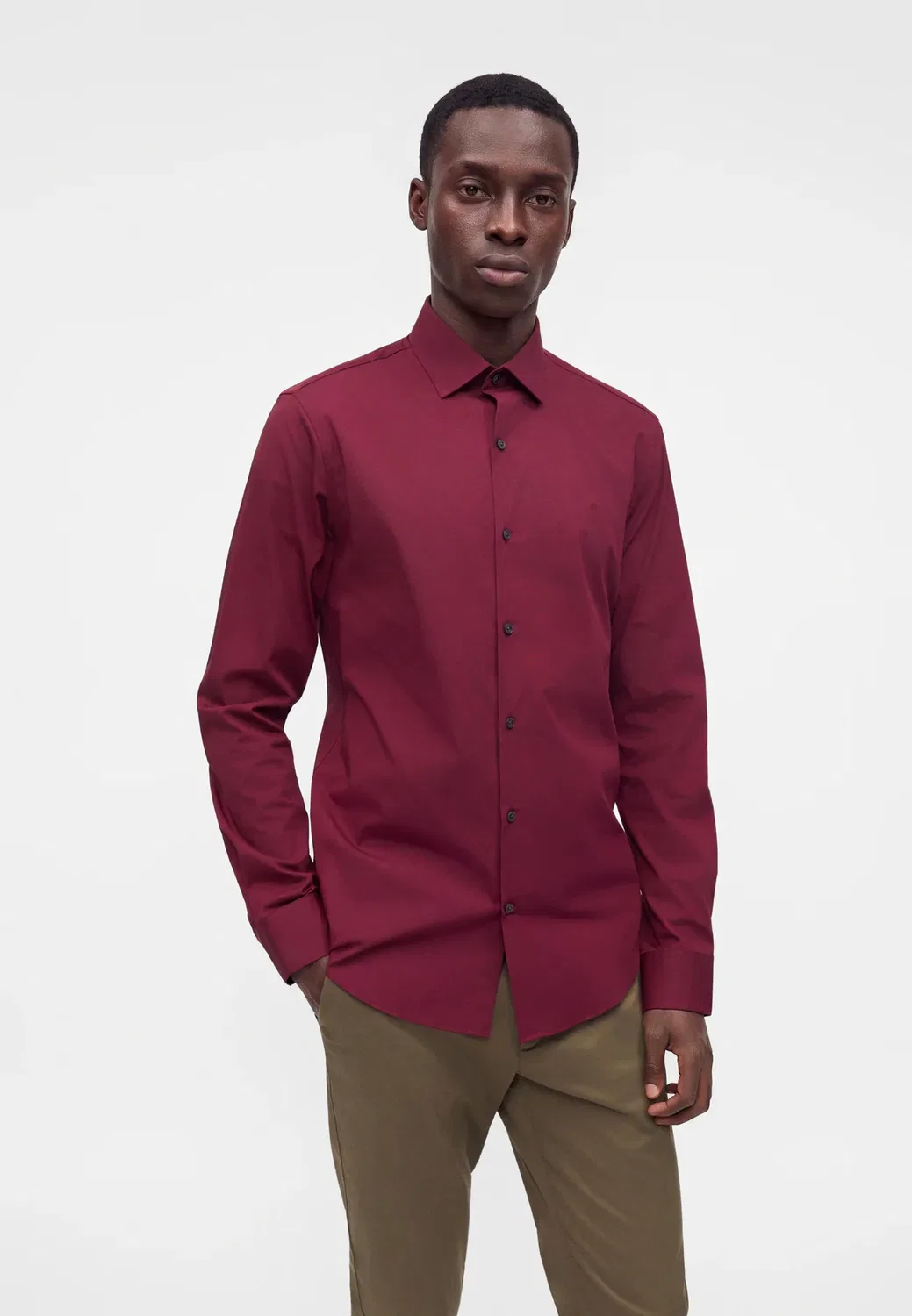 Приталенная рубашка - рубашка Calvin Klein, Tawny Port — фото 4