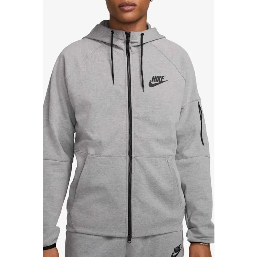 Свитшот мужской с капюшоном Tech Fleece Full-Zip Nike, Серый — фото 2