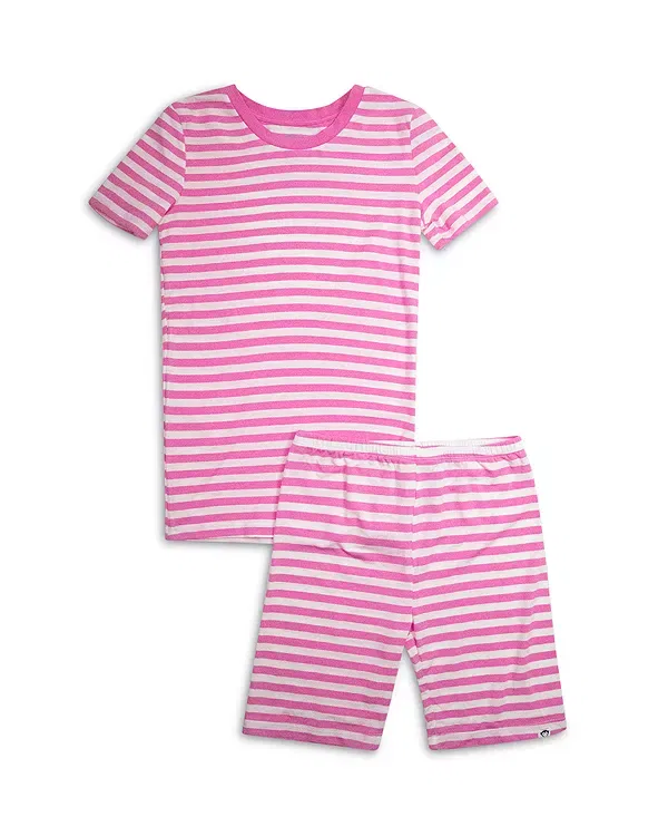 Детская пижама для девочек с коротким рукавом в полоску Appaman, Pink Stripe