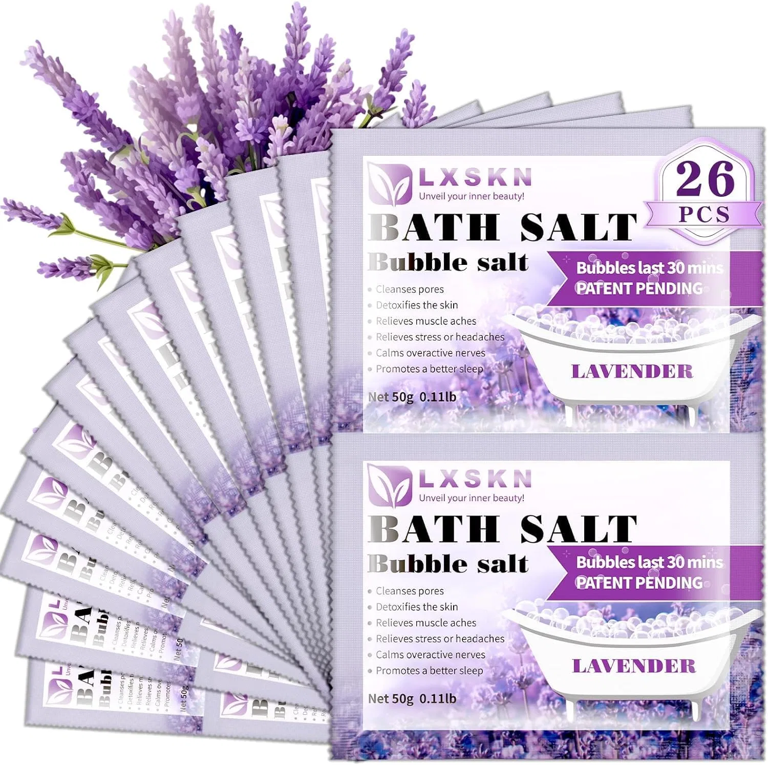 LXSKN Соль для ванн, 26 шт, Purple