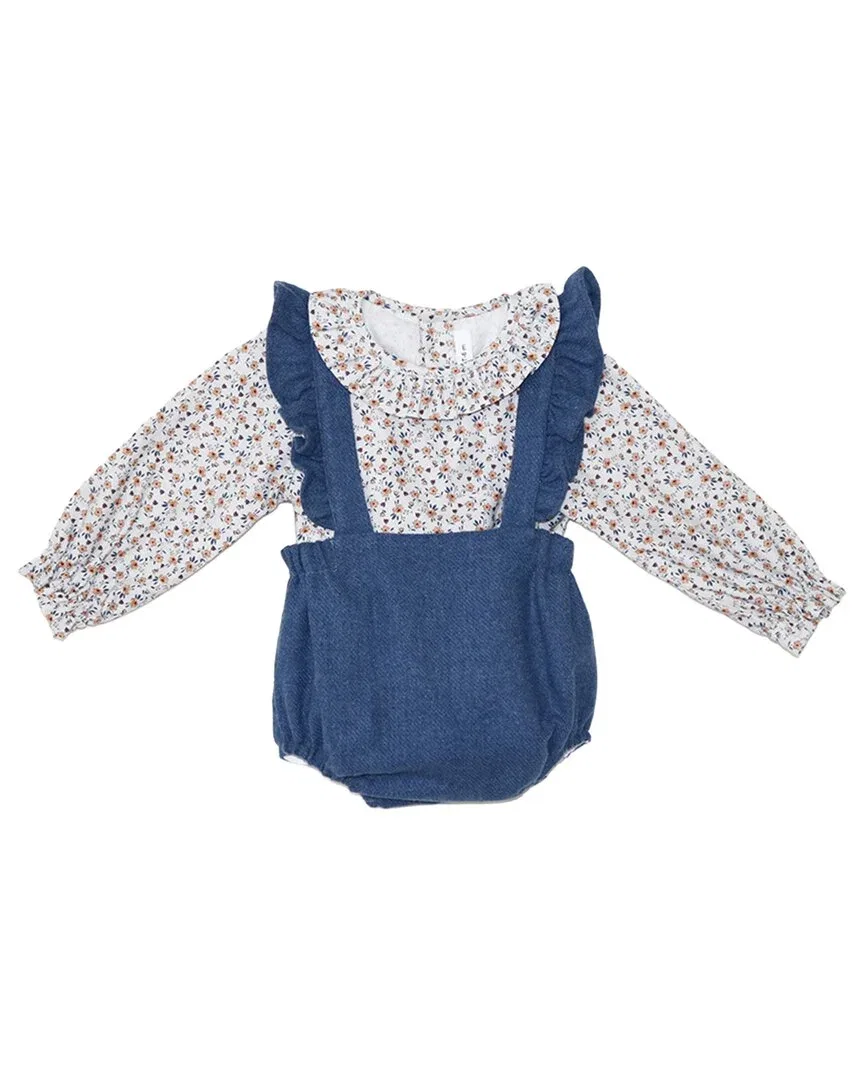 Детский комплект рубашка и комбинезон с цветочным принтом Grey Elephant Gardenia Set, мультиколор