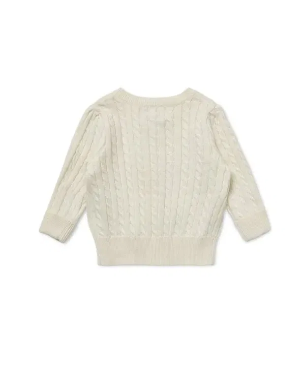 Кардиган из хлопка, кабельная вязка, Polo Ralph Lauren Children, слоновая кость — фото 2