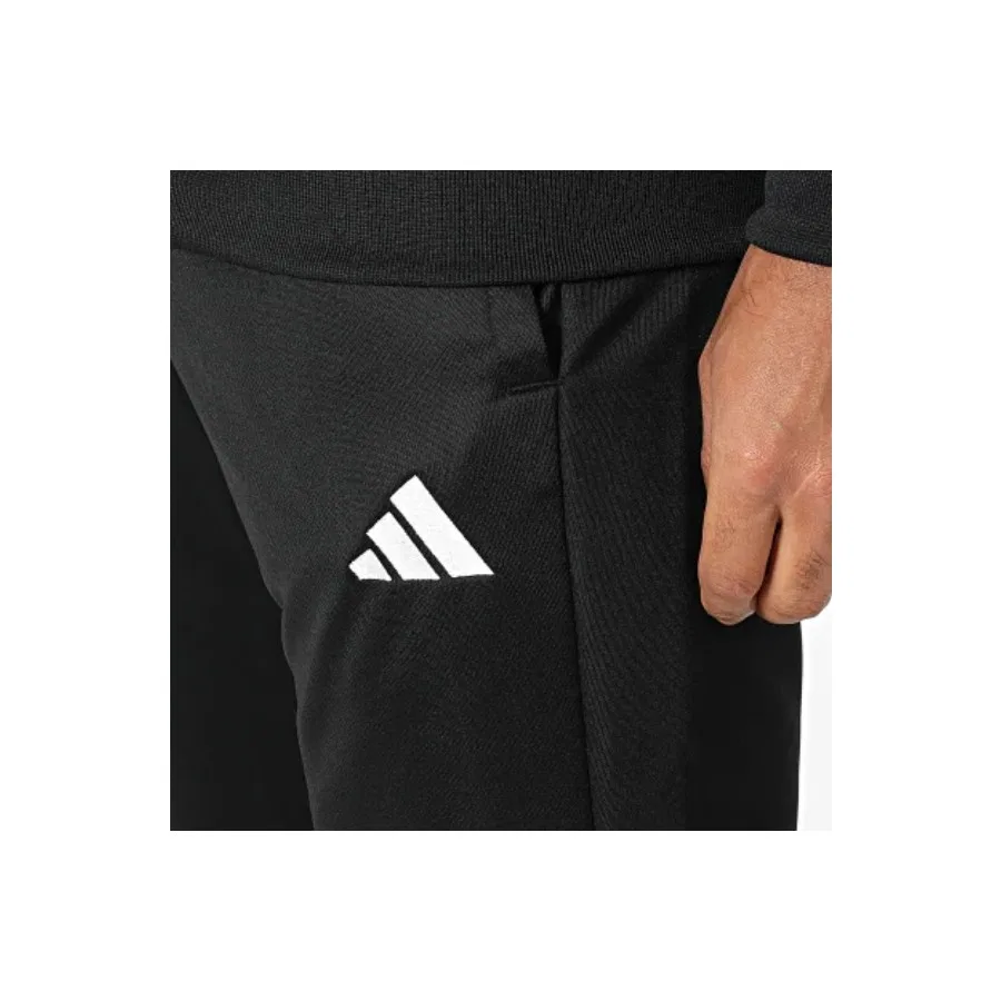 Спортивный костюм с длинным рукавом и брюками adidas Sportswear Basic 3-Stripes French Terry, Черный — фото 4