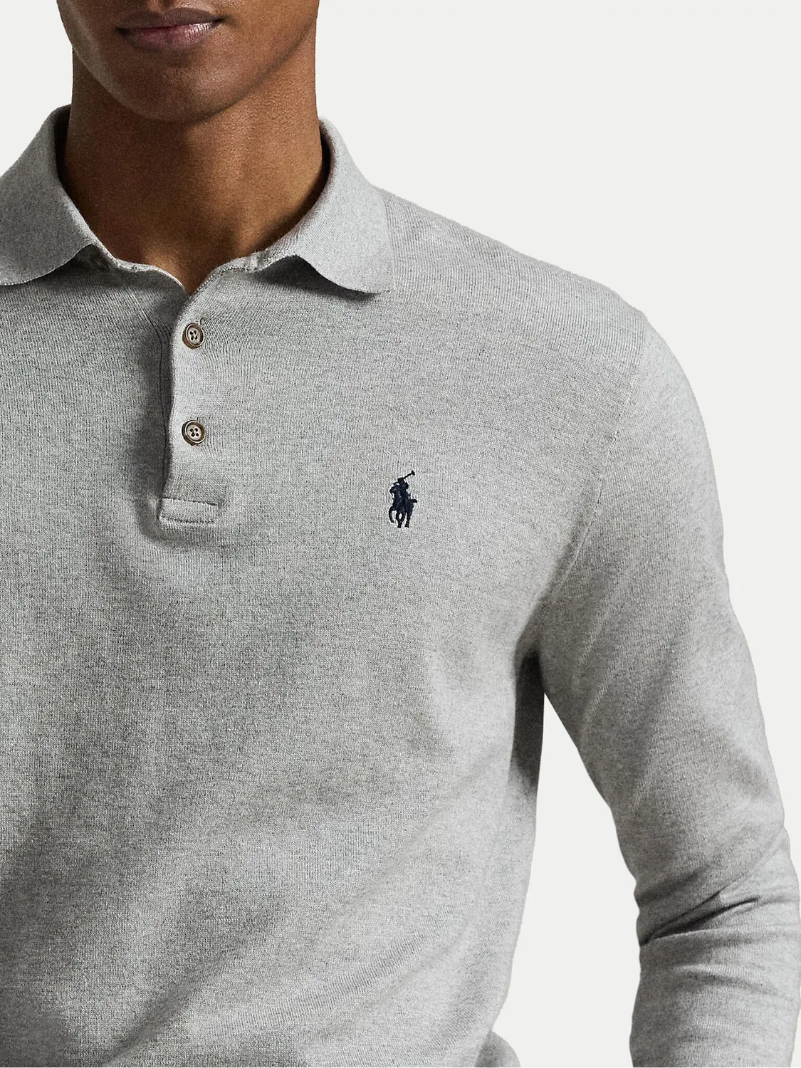 Мужское поло стандартного кроя Polo Ralph Lauren, светло-серый — фото 3