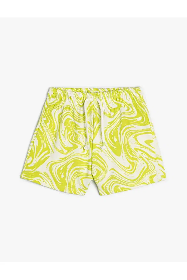 Детские шорты для девочек с принтом Koton, Green Patterned
