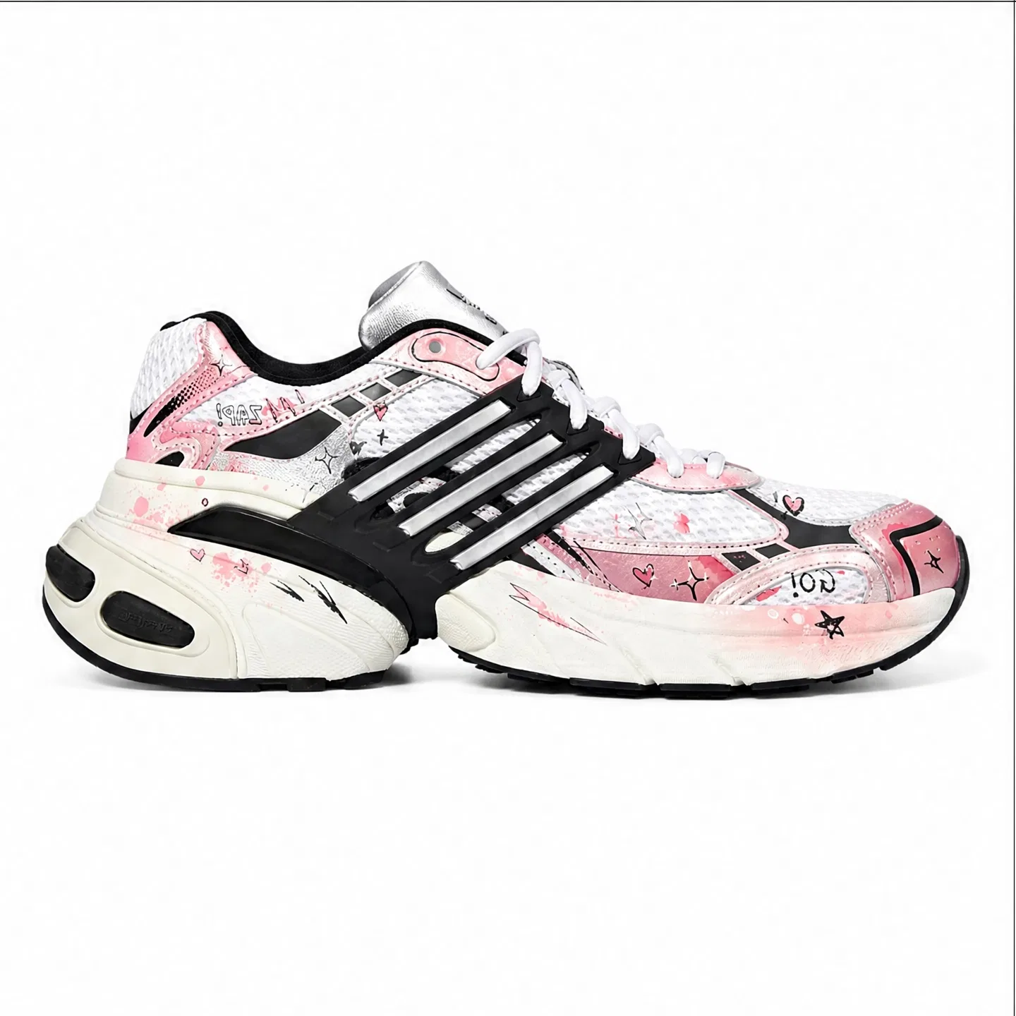 Детские кроссовки-слипоны с толстой подошвой ADISTAR XLG Adidas Originals, Silver Pink — фото 3