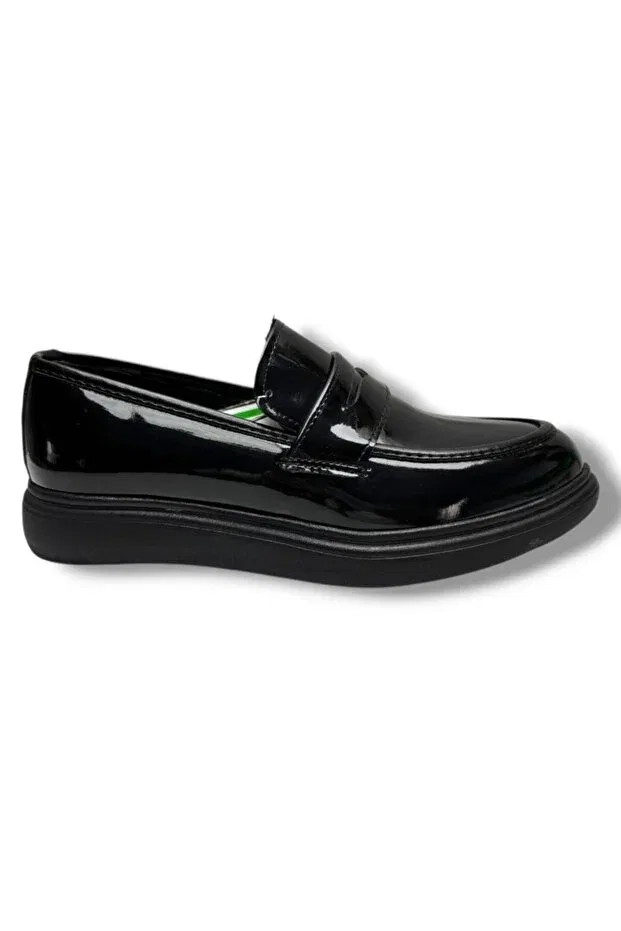 Детские туфли для мальчиков с бантом Rasgo 4346-26 patent leather bow anatomical boy's shoes Cakgo, Black — фото 2