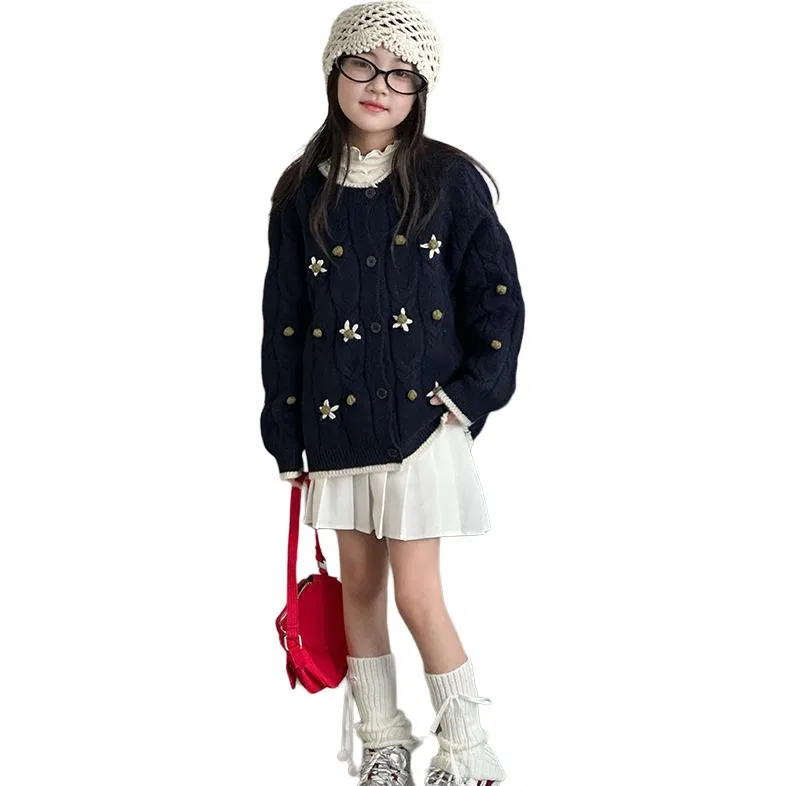 Детский свитер с круглым вырезом Navy Blue PLANDOO