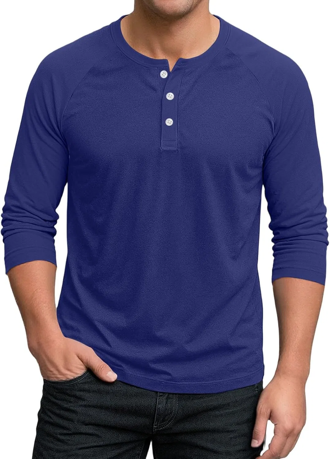 Мужская футболка поло оверсайз с рукавом 3/4, Dark Blue