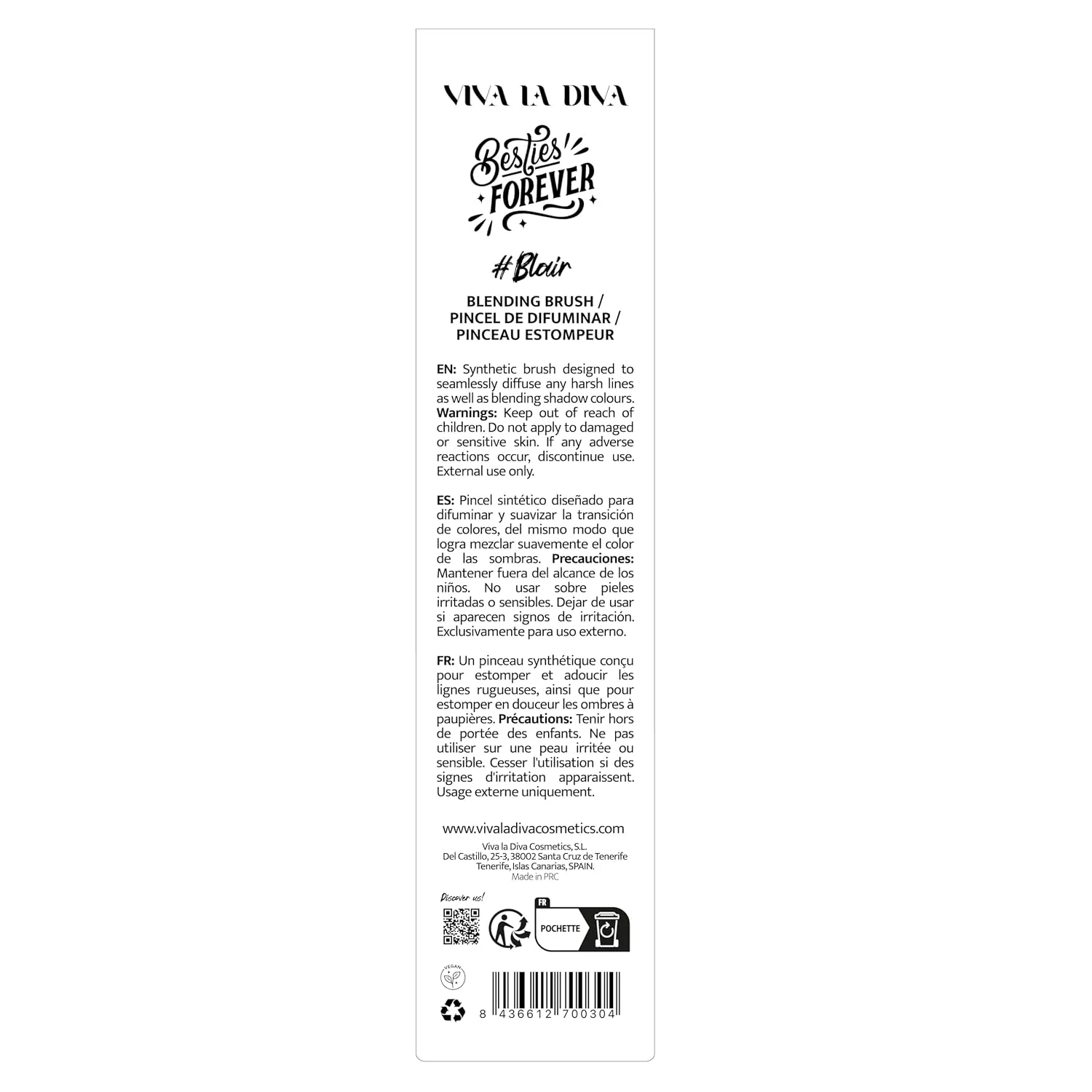 Кисть для растушевки Viva la Diva, Besties Forever, Blair, 12x3x3 см, 60 г — фото 2