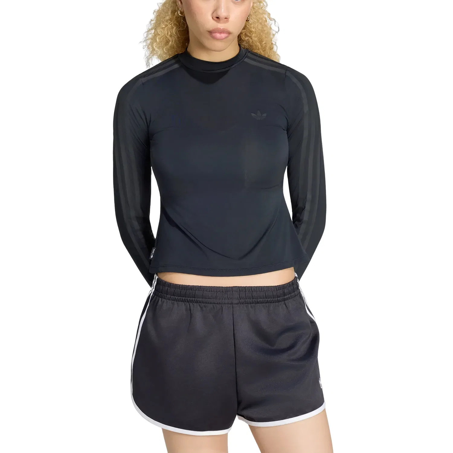 Женская футболка Jennie Sheer Long Sleeve T-Shirt Asia Sizing 'Black' adidas, черный — фото 3