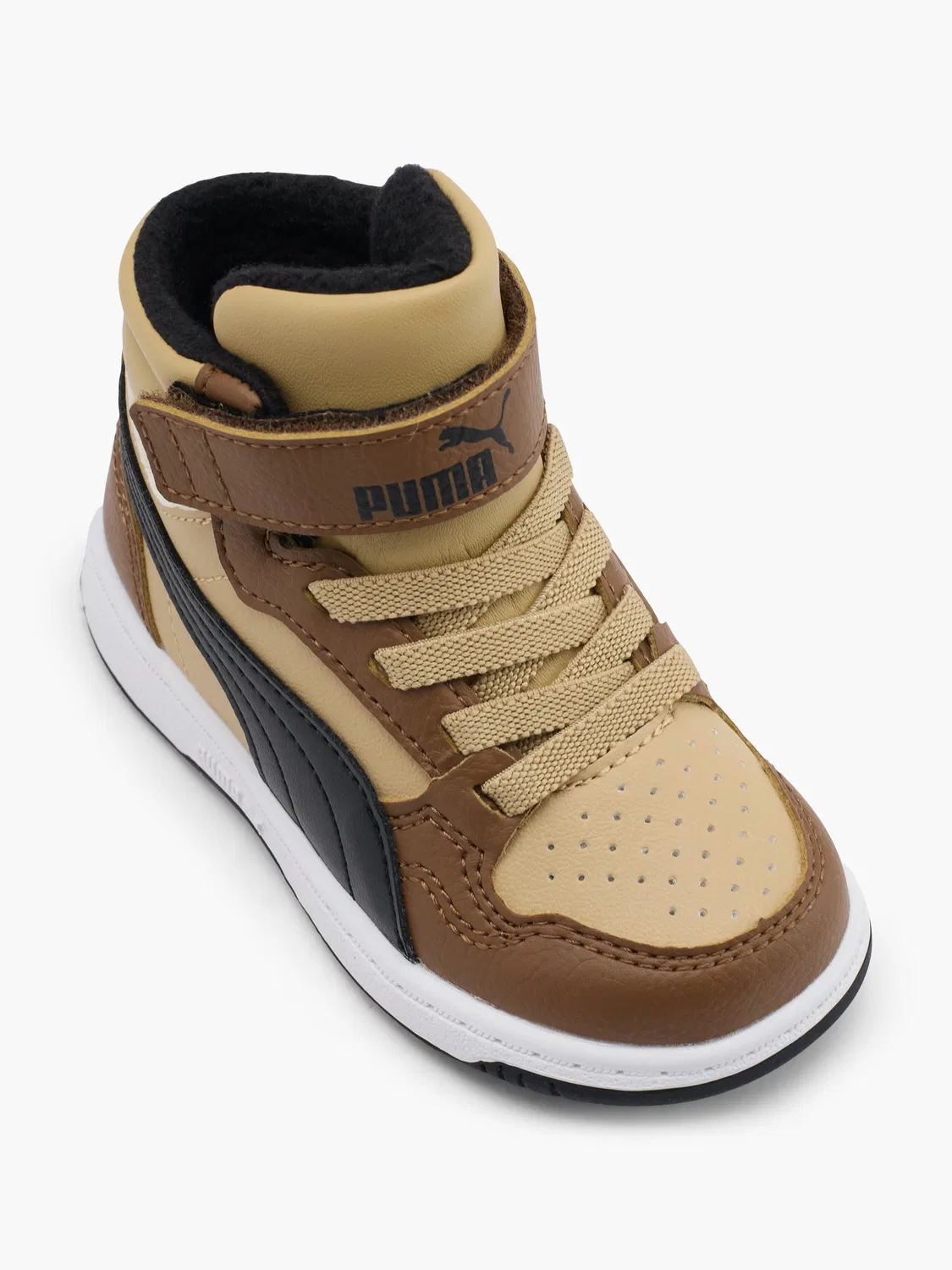 Детские зимние кроссовки с эластичной шнуровкой PUMA, бежевый — фото 2