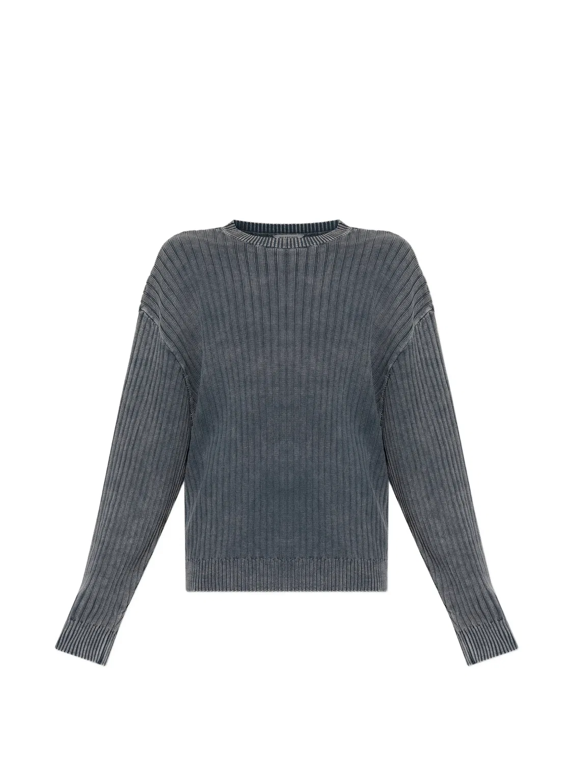 Джемпер в рубчик с логотипом Balenciaga, серый