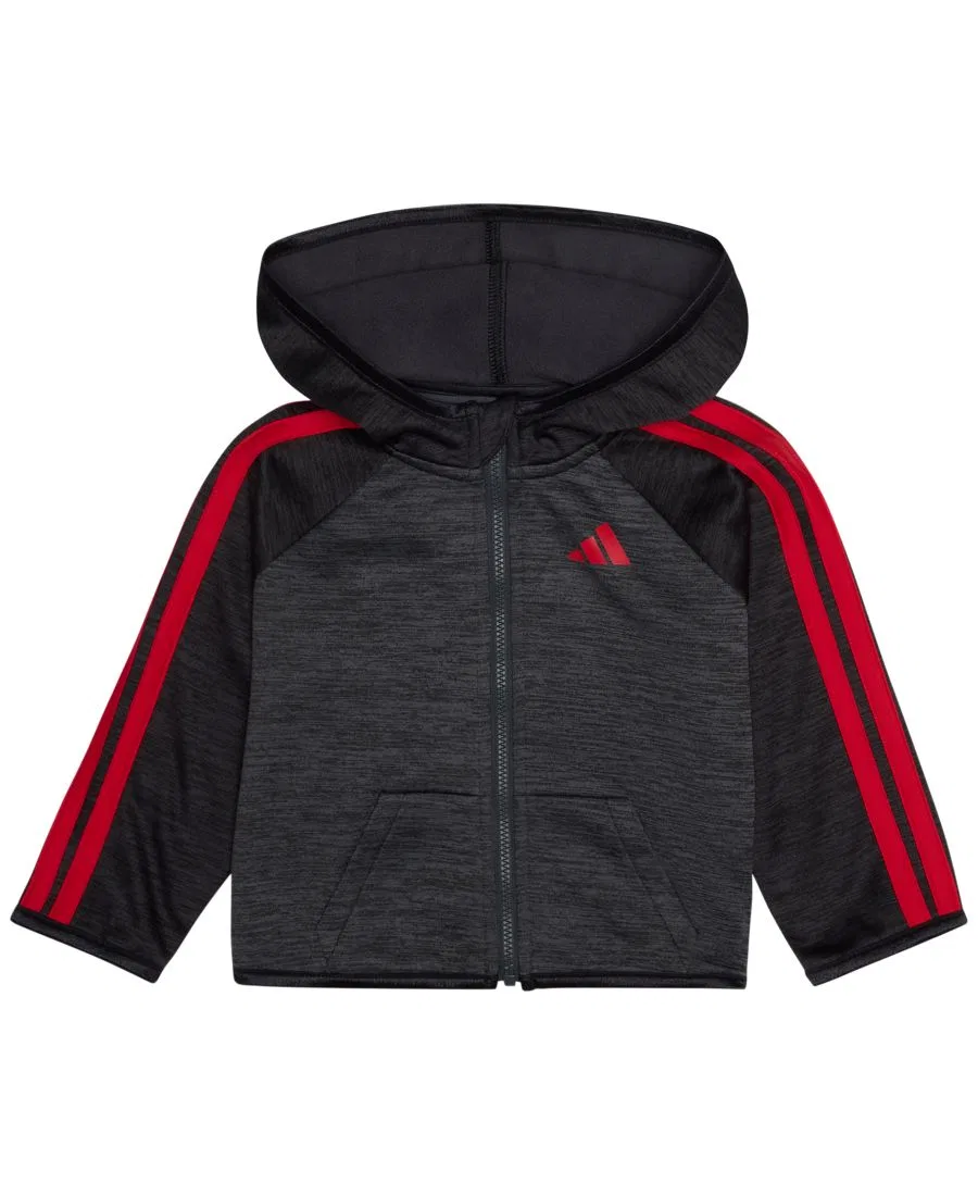 Комплект из худи и джоггеров с флисом, с длинным рукавом adidas, Black/Red/Oxford — фото 4