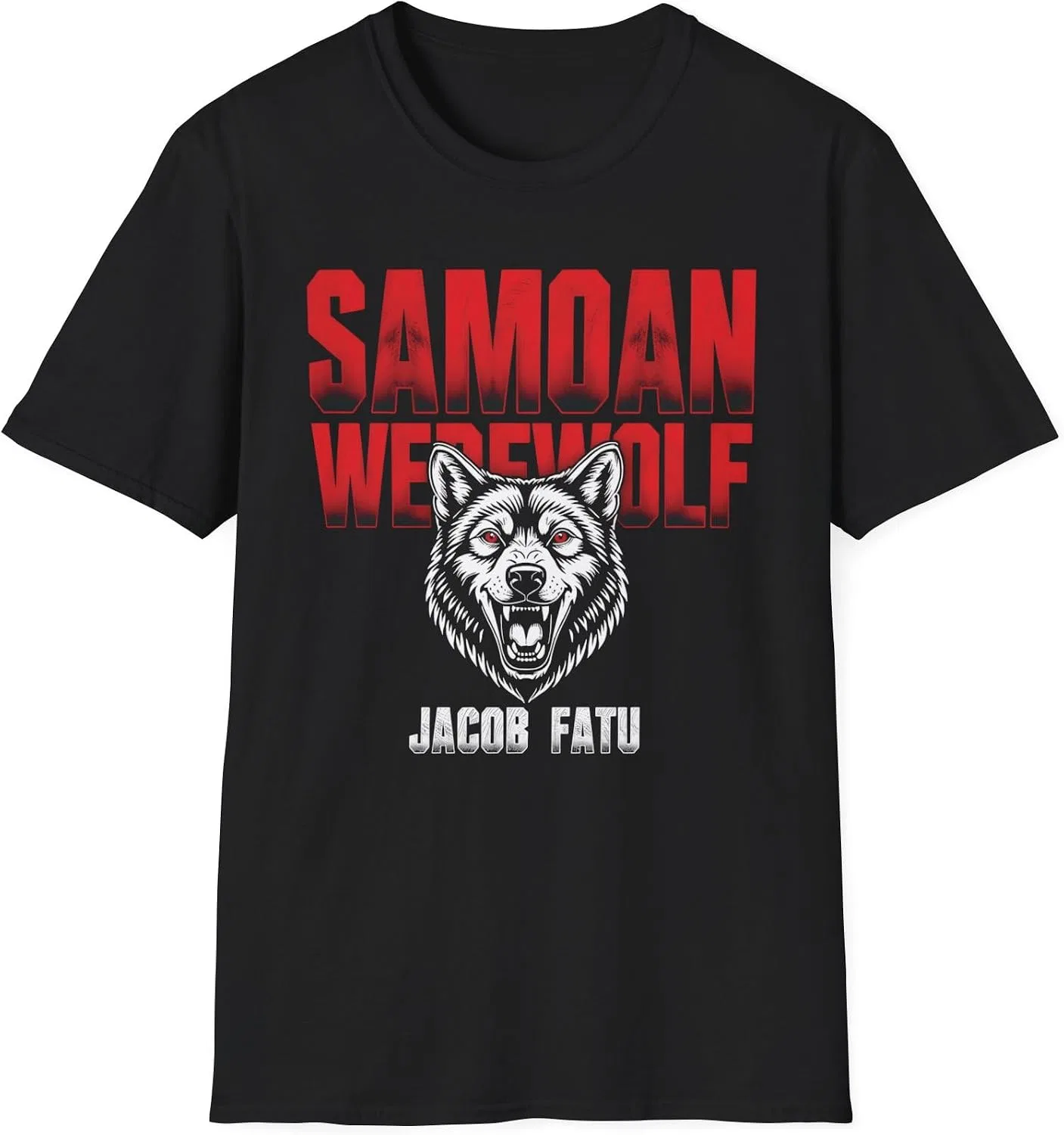 Женская футболка с принтом Samoan Werewolf Jacob Fatu, чёрный