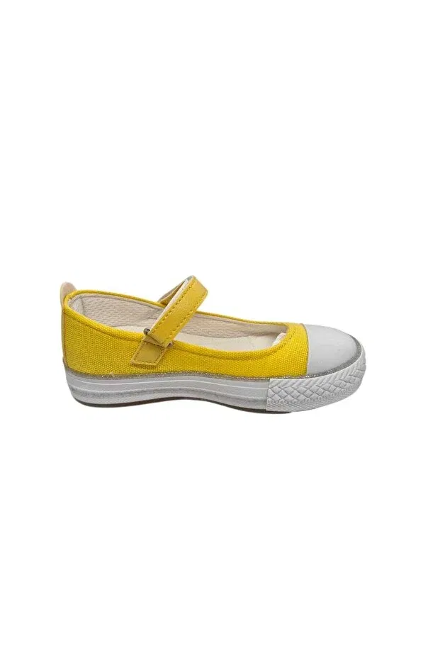Детские кеды-балетки для девочек джинсовые Momykids, Yellow — фото 3