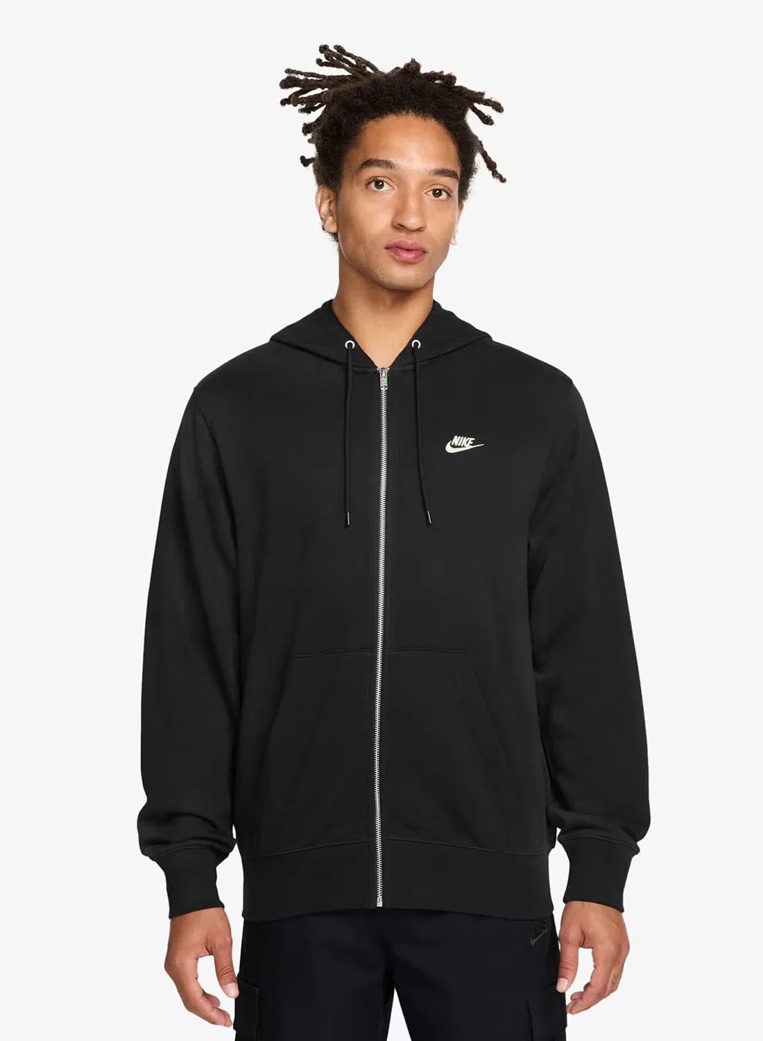 Худи на молнии с капюшоном Club fleece Nike, черный