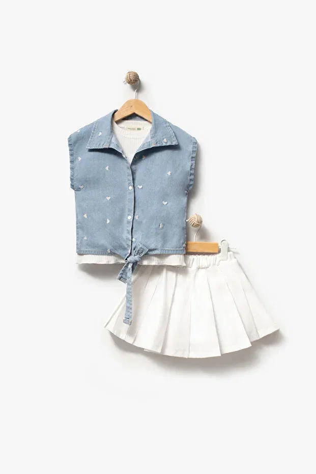 Детский комплект для девочек с принтом Basics Jikko Baby, Blue — фото 2