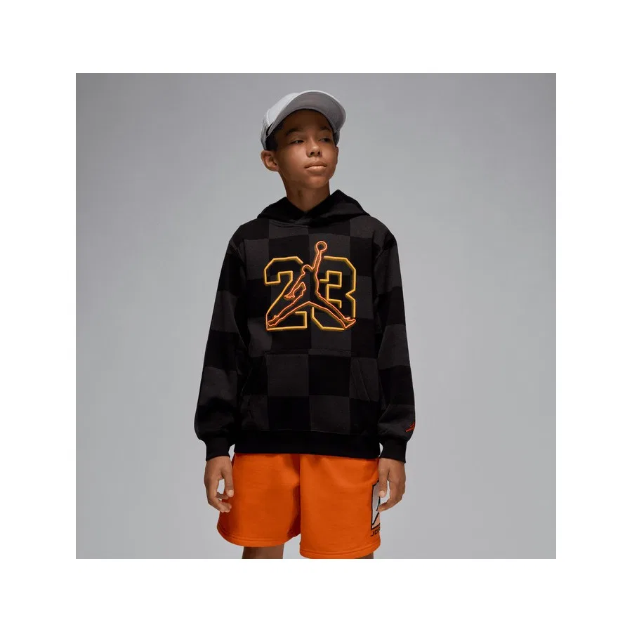 Детский спортивный свитшот с капюшоном Jordan Jdb Mj Deep Dish Po Hoodie Nike, Черный