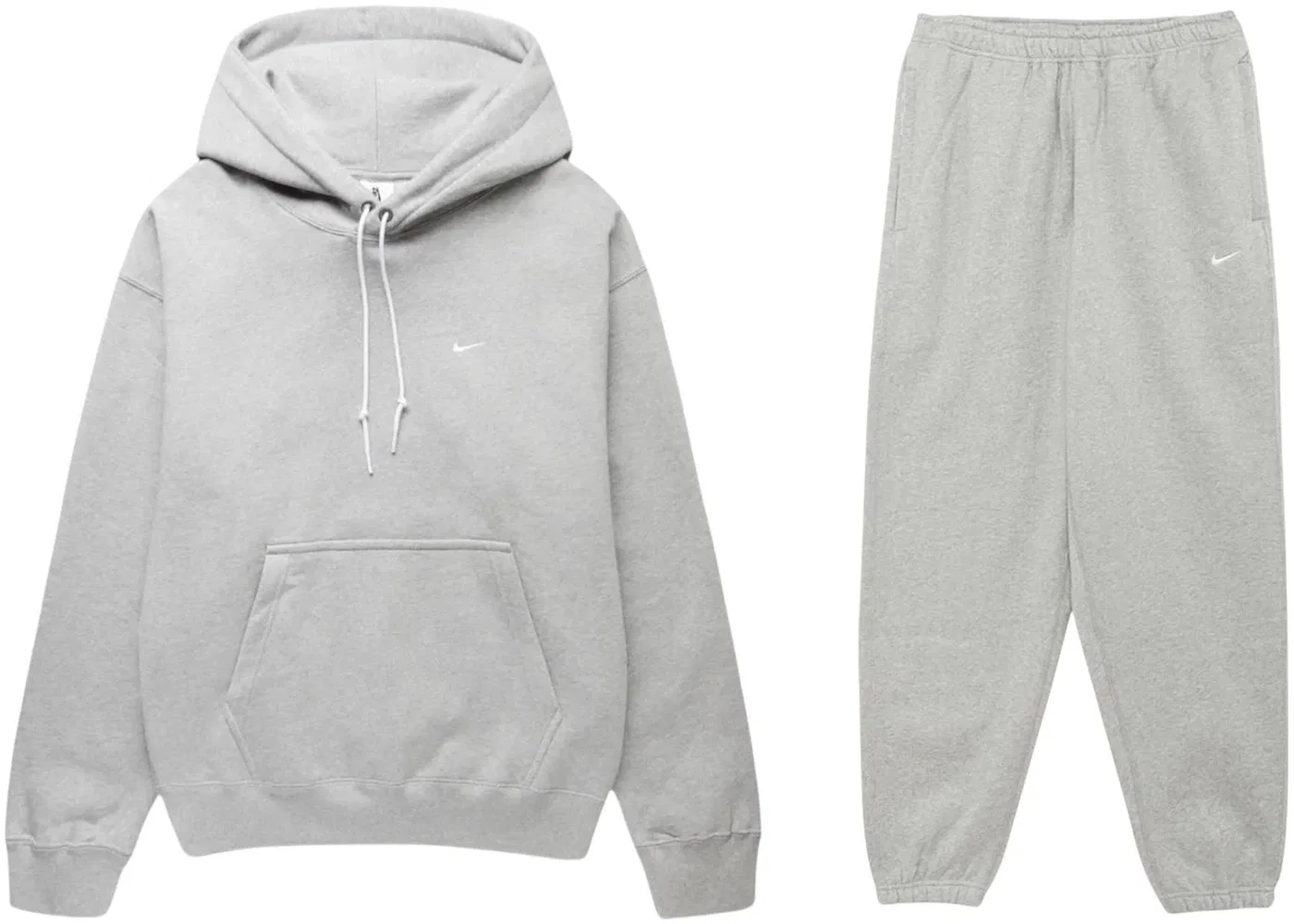 Мужской спортивный комплект из футера с капюшоном Nike Nikelab Solo Swoosh Fleece Pullover Hoodie & Joggers Set, Dark Grey Heather