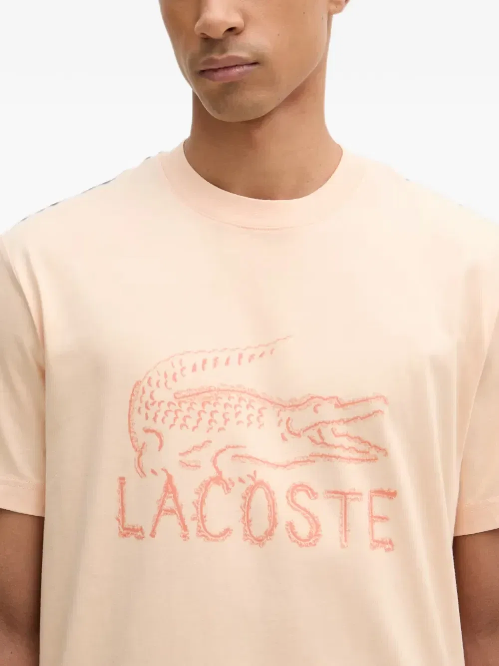 Футболка Lacoste с логотипом, хлопок, розовый — фото 4