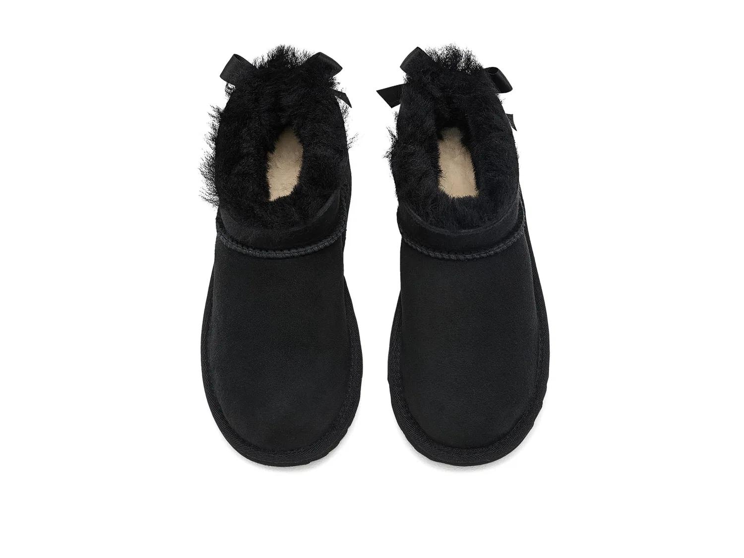 Ботинки Ultra Mini Bailey Bow (для маленьких и больших детей) Ugg Kids, Black — фото 3