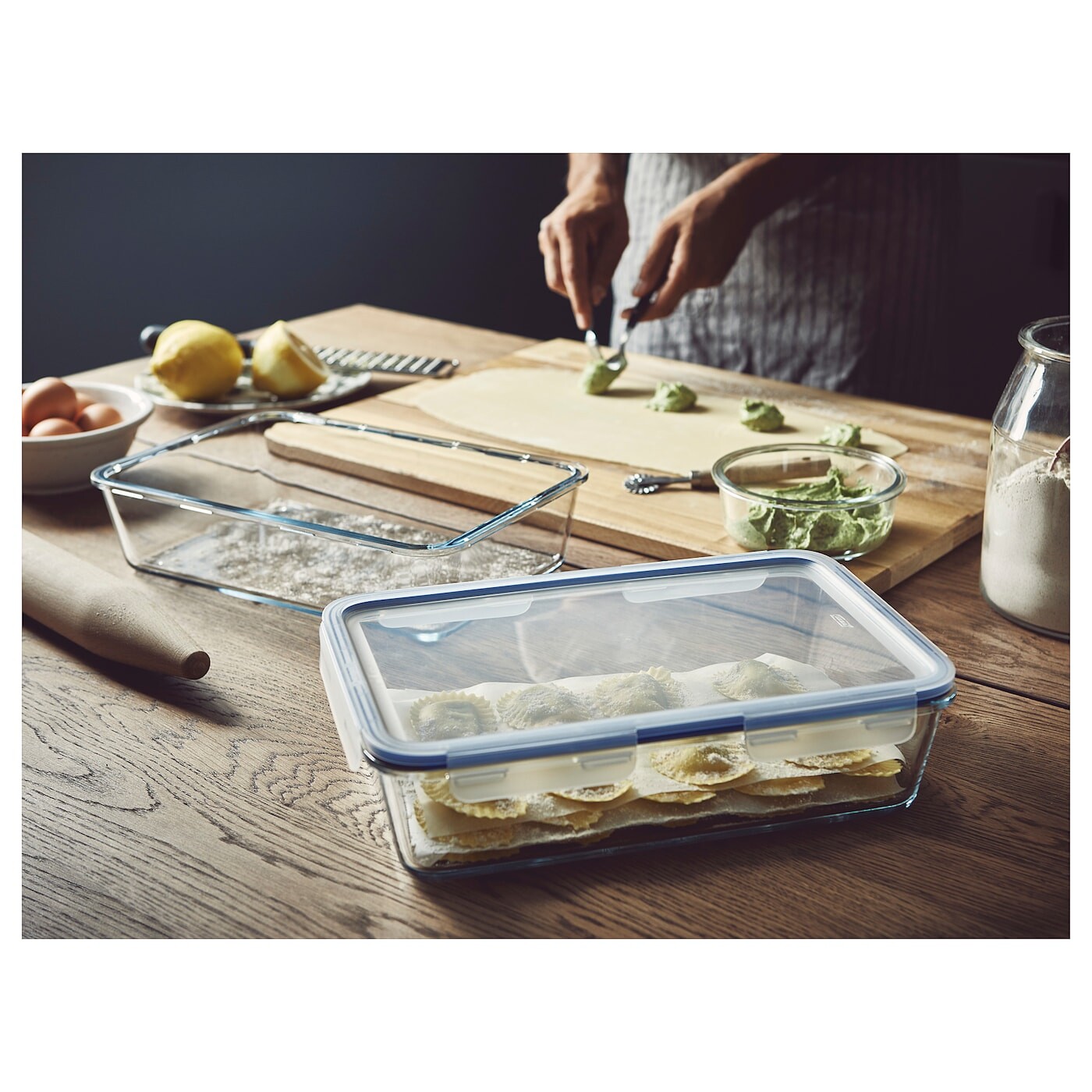 IKEA 365+ ИКЕА/365+ Контейнер для продуктов с крышкой, прямоугольн формы/стекло пластик, 3.1 л IKEA — фото 4