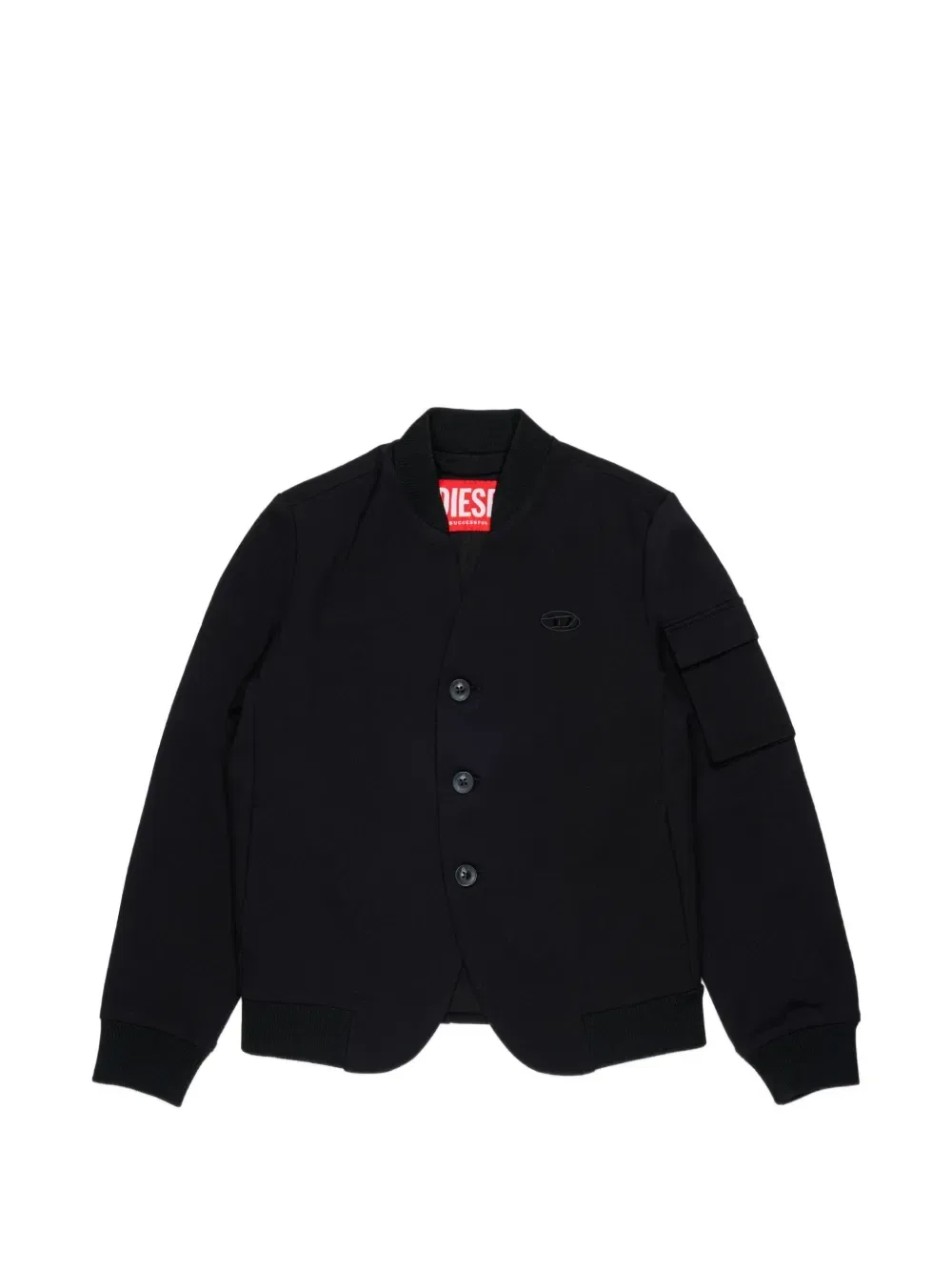 Бомбер с вышитым логотипом Diesel Kids, черный