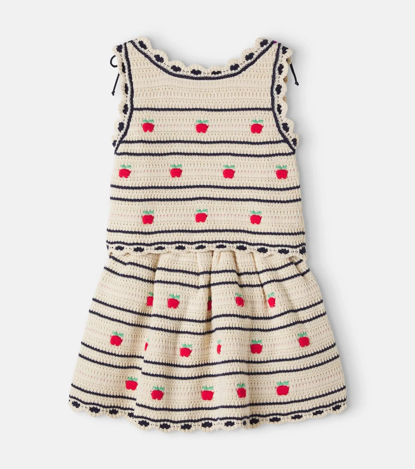 Комплект из жилета и юбки из хлопка и шерсти Daisy Bebe Organic, коричневый — фото 2