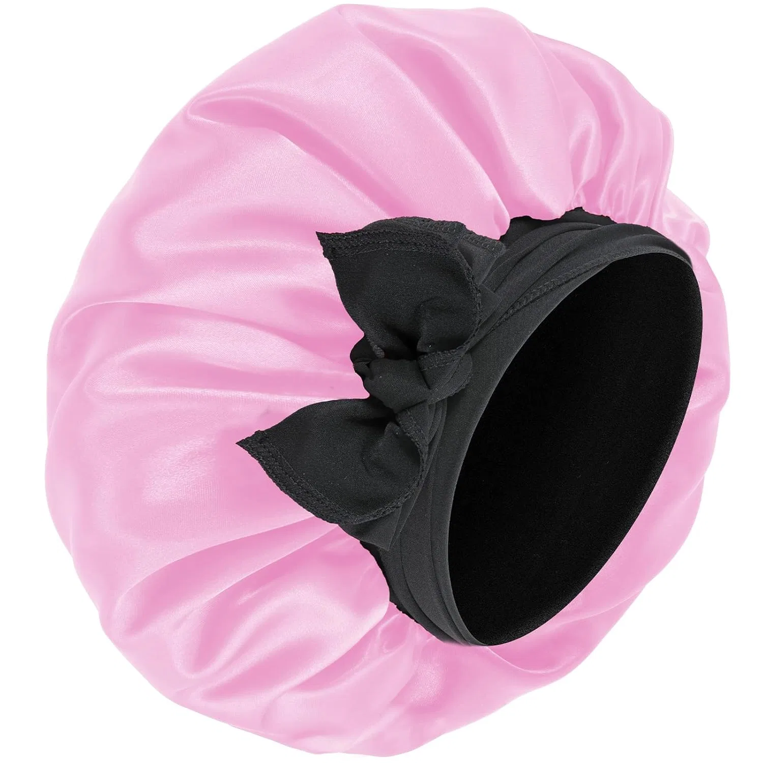 Шапочка для душа Satin Bonnet, Abeillo, Розовый+Черный