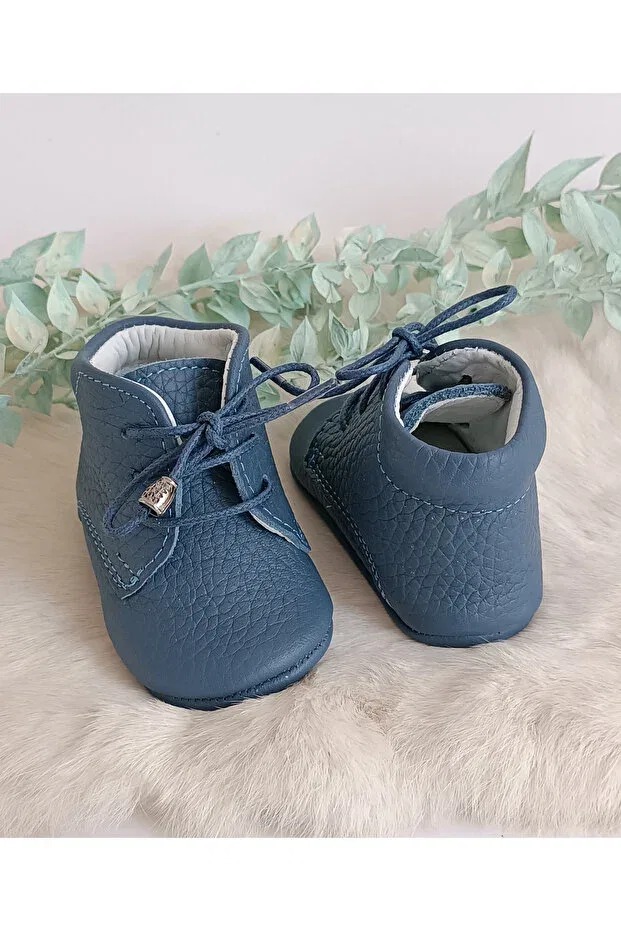 Детские ботинки для мальчиков из натуральной кожи Hodore, Jeans Blue — фото 2