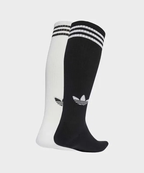 Носки 3-полосные 2 пары Adidas, белый/черный — фото 2
