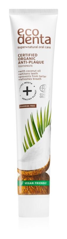 

Зубная паста против налета и для здоровья десен С кокосовым маслом. Ecodenta Certified Organic Anti-plaque