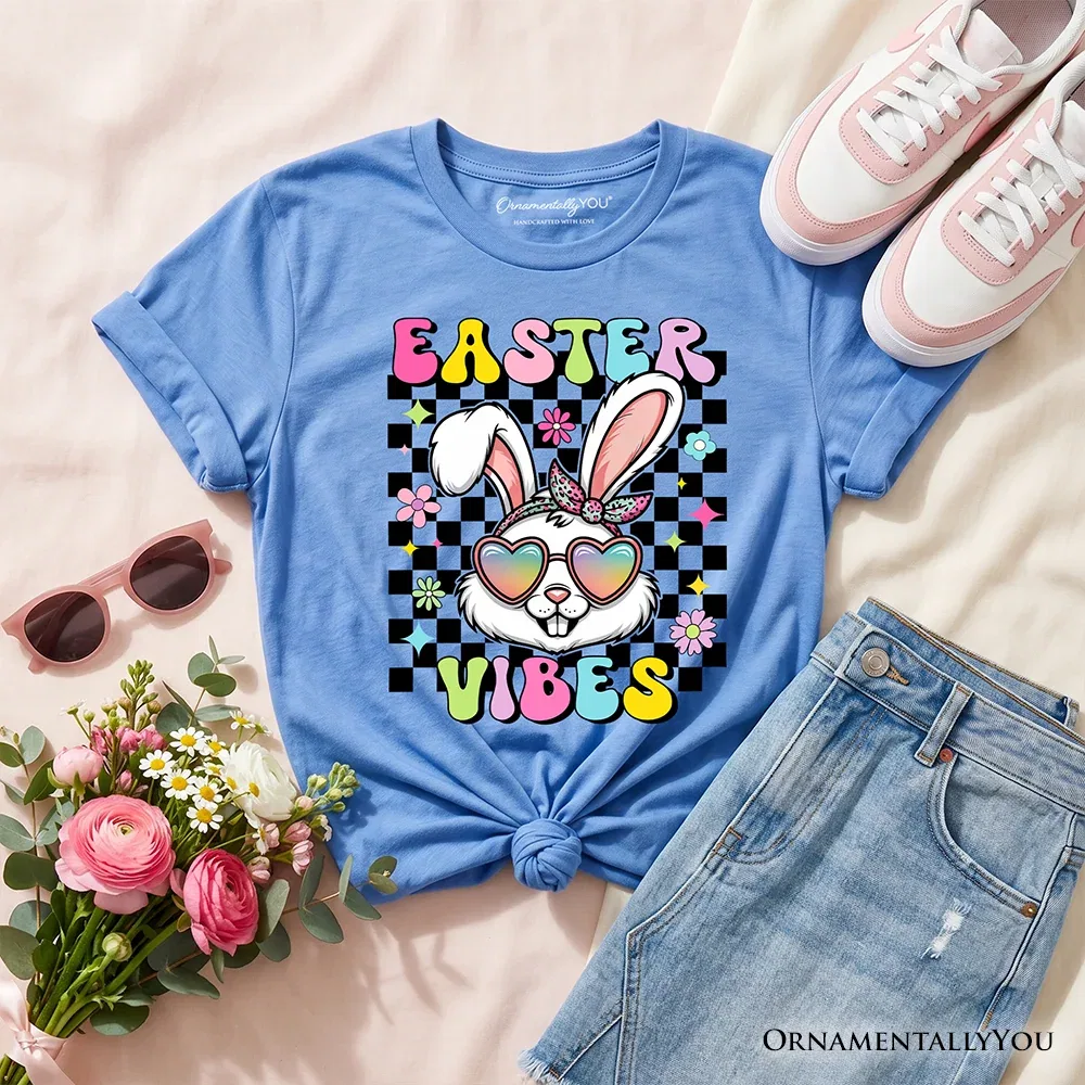 Детская футболка с принтом пасхального кролика Groovy Style OrnamentallyYou, Carolina Blue