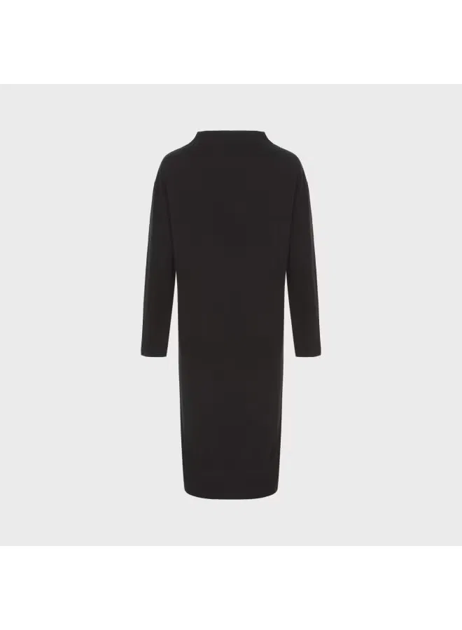 Платье трикотажное с полузакрытым воротом Zara, черный — фото 3