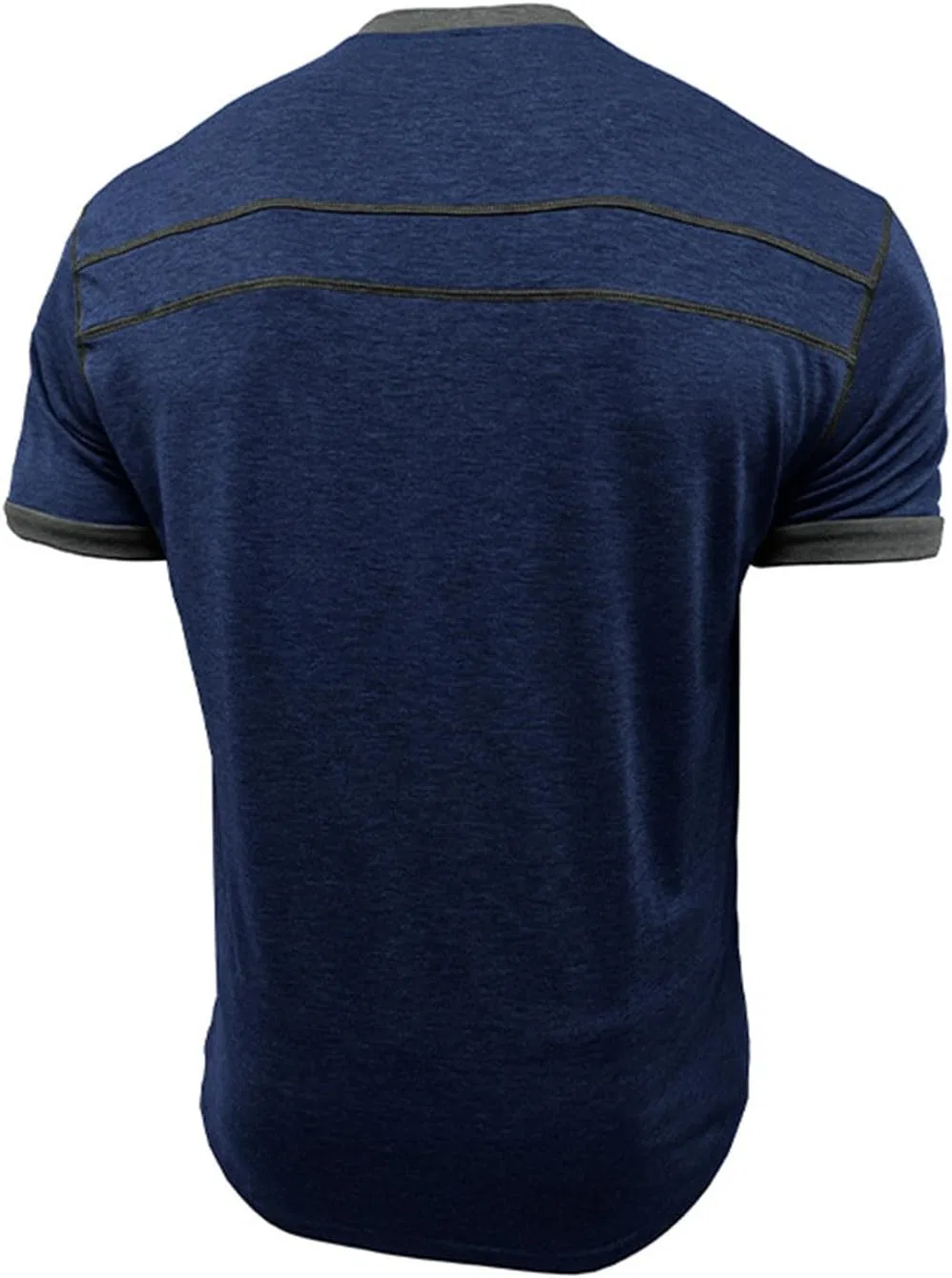 Мужская футболка с коротким рукавом и карманом, Long Sleeve Shirts for Men, Dark Blue — фото 4