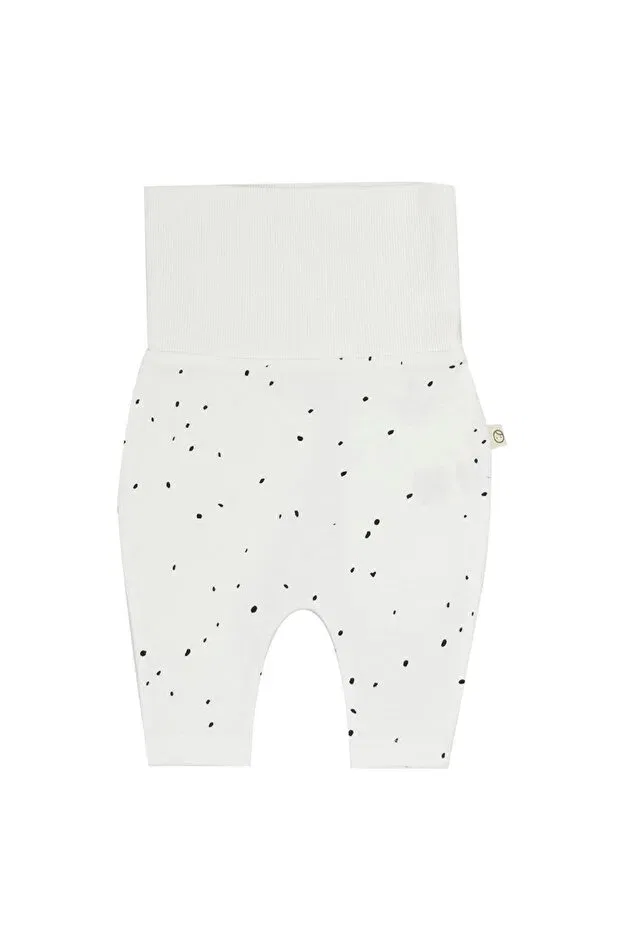 Детские брюки для девочек органические хлопковые High waist trousers baby cosmos white organic cotton Little Gusto, White — фото 2