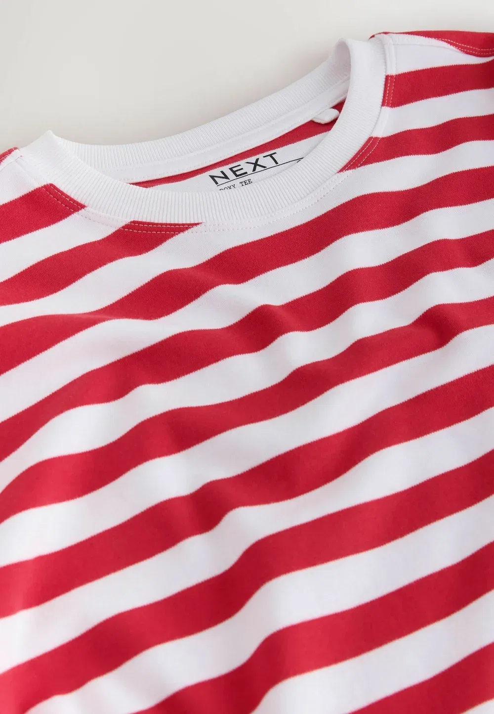 Футболка с круглым вырезом свободного кроя и принтом Next, Red White Stripe — фото 2