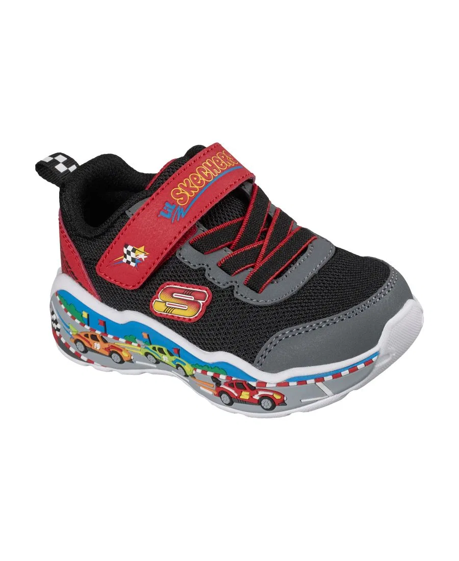 Кроссовки детские с принтом Play Scene Skechers, Black Red