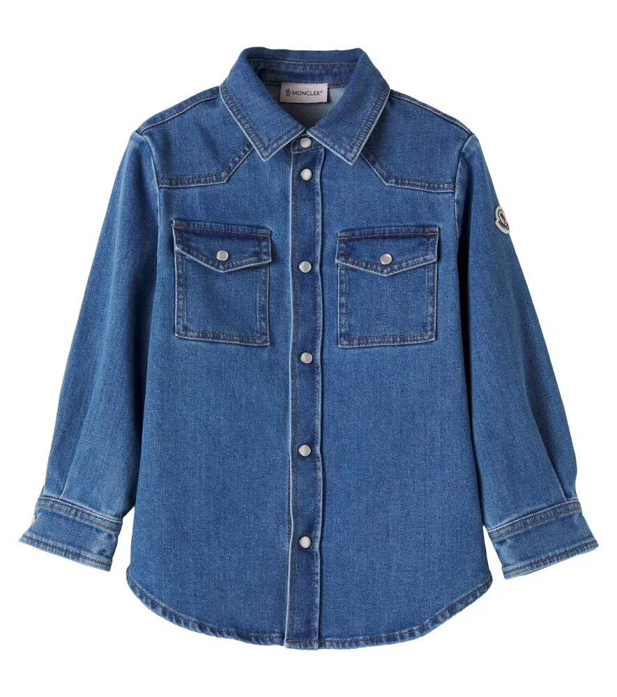 Джинсовая рубашка Moncler Enfant, синий