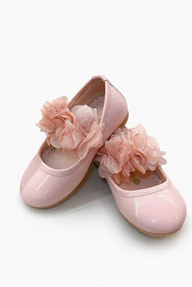 Детские балетки для девочек с блестящей лакированной кожи Eren Premium, Pink — фото 2