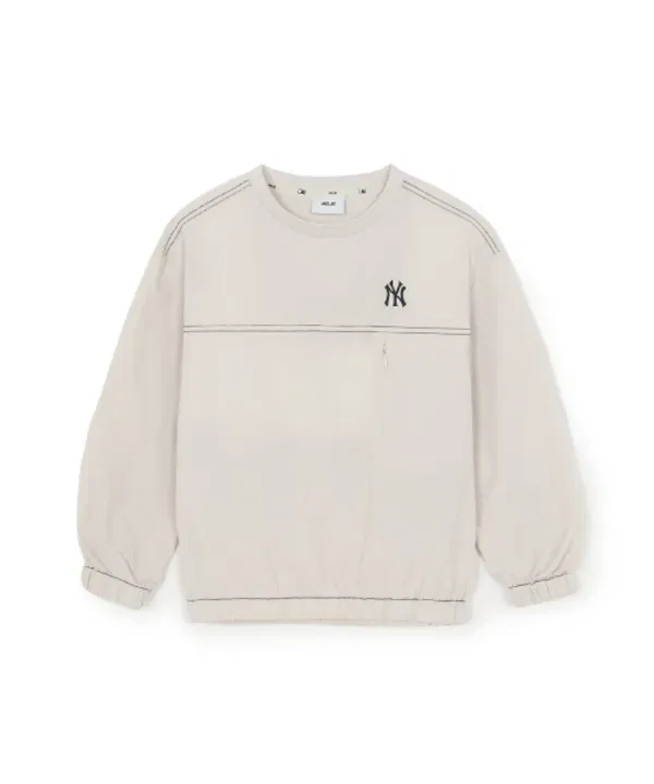Свитшот Outdoor Basic Woven, Mlb Kids, кремовый — фото 3