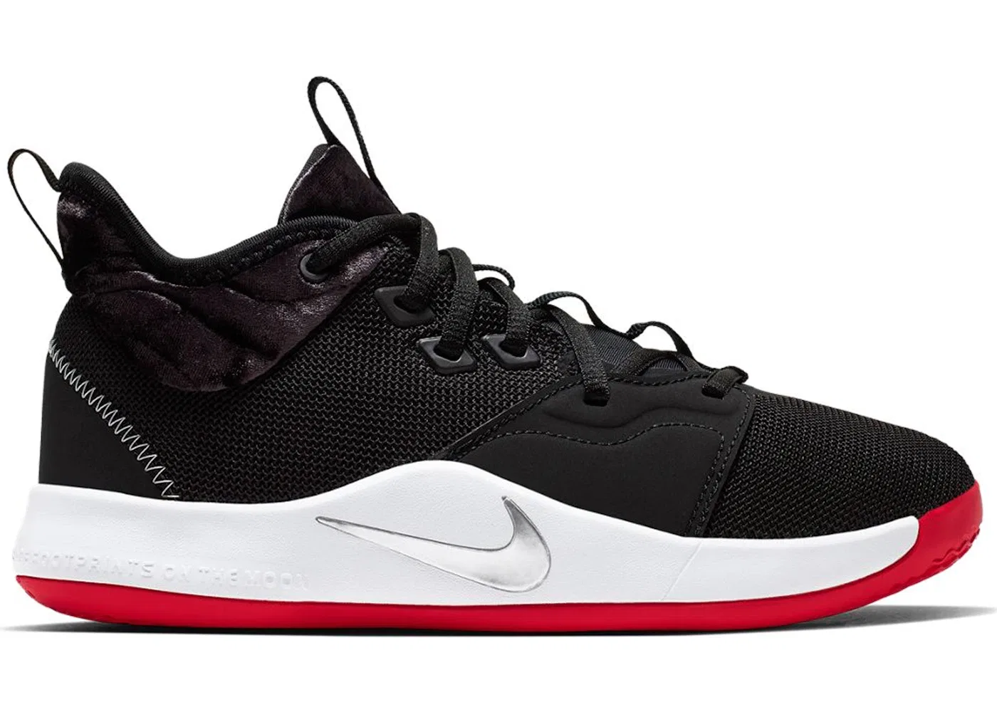 Детские кроссовки для мальчиков с высокими характеристиками Nike PG 3, Black/White-University Red