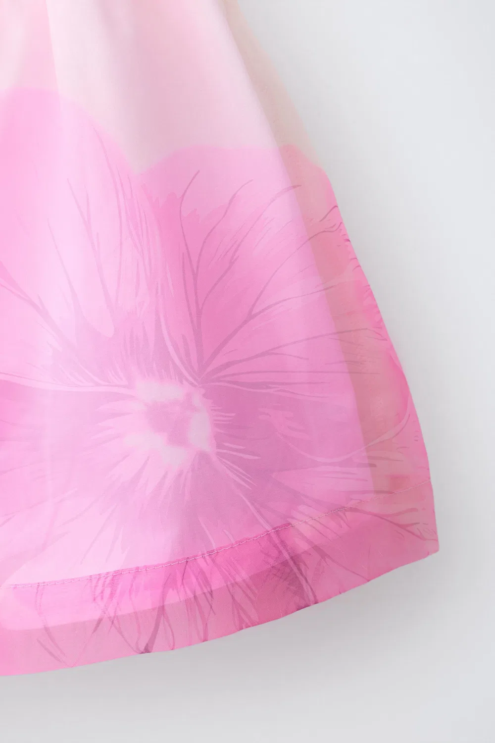 Юбка из органзы с цветочным узором ZARA, Pink — фото 4