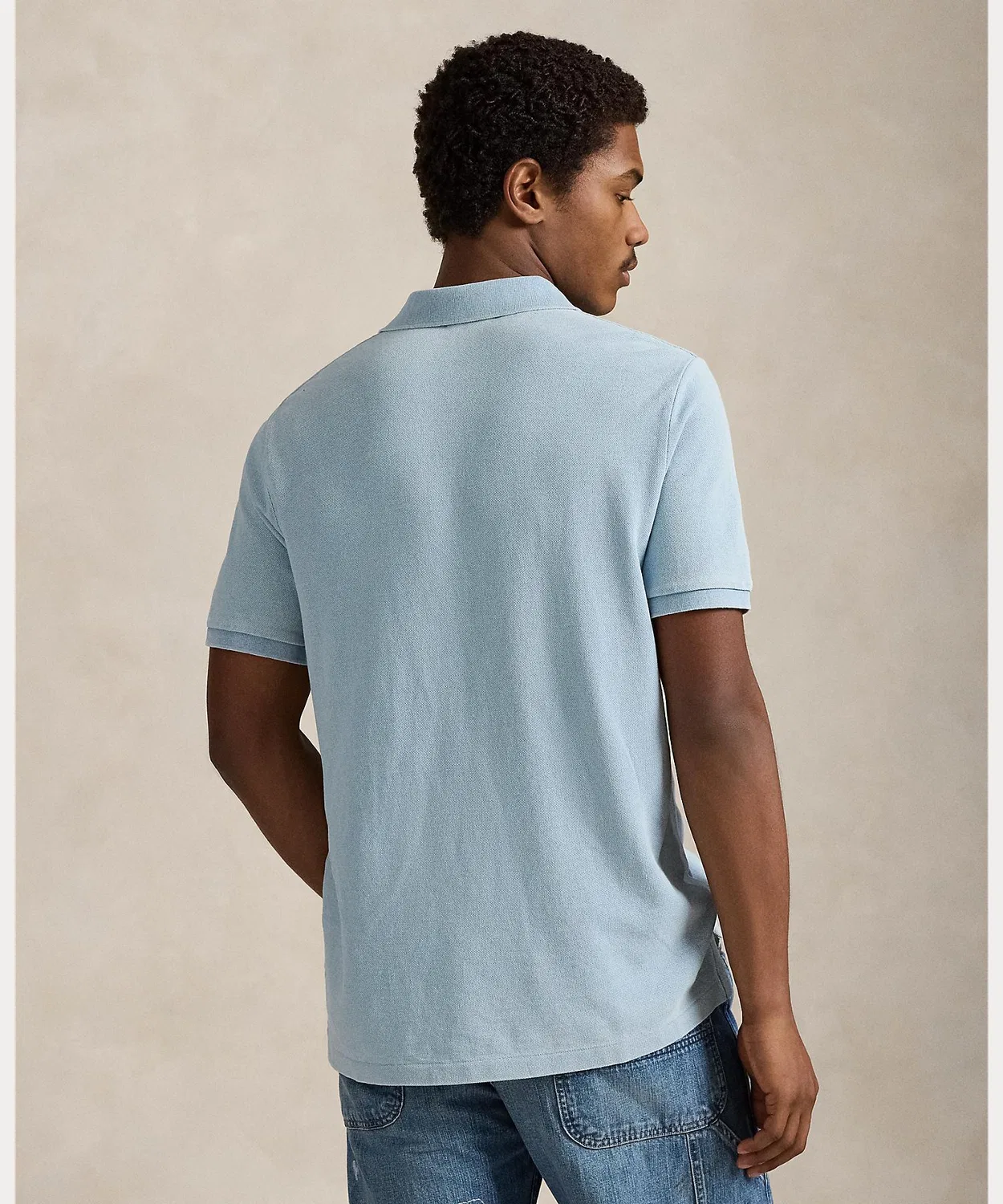 Мужская классическая хлопковая футболка-поло с вышивкой POLO RALPH LAUREN, Синий — фото 4