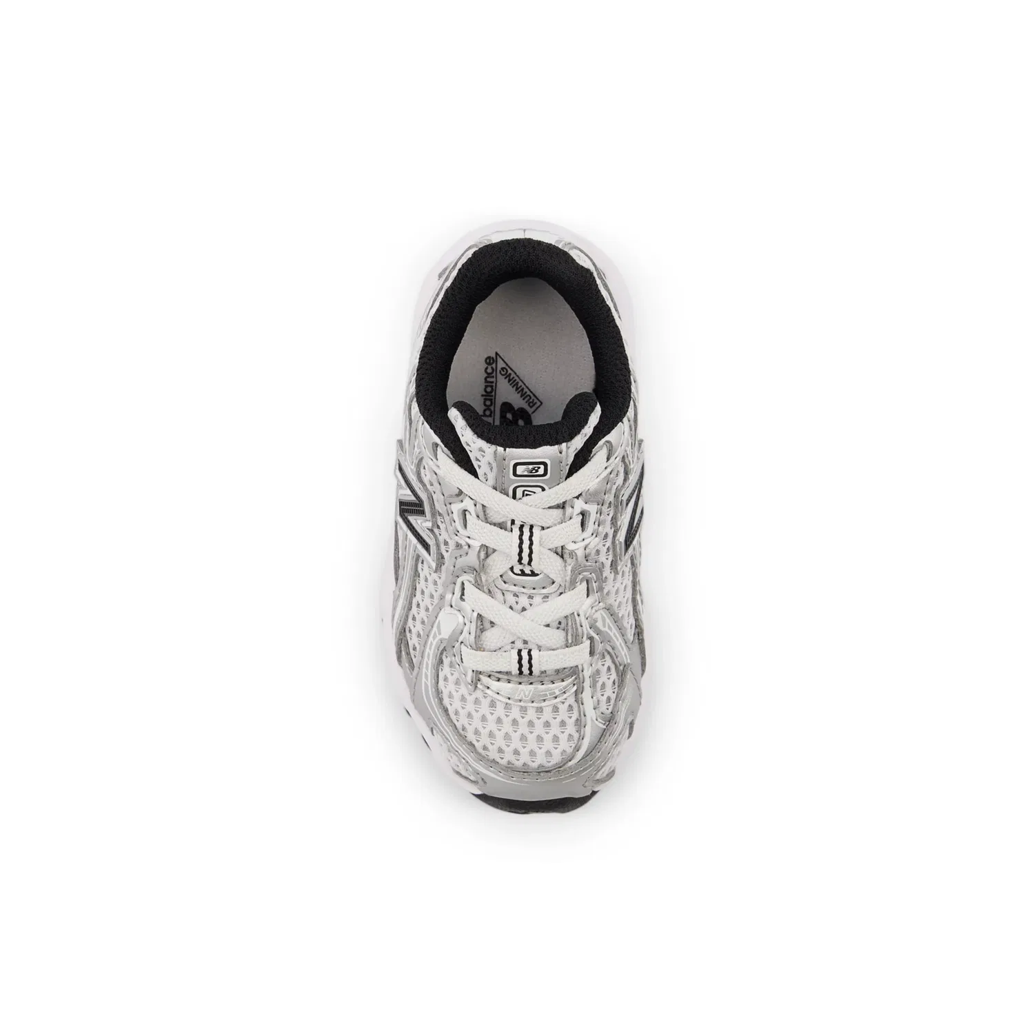 Детские кроссовки на шнурках-тянучках 740 Bungee Lace New Balance, Silver Metallic With Black — фото 4